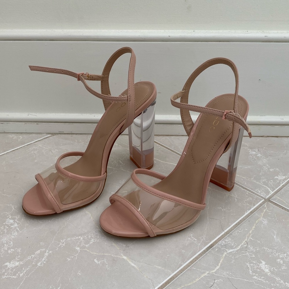 NWOT Pink and clear Aldo heels size 6